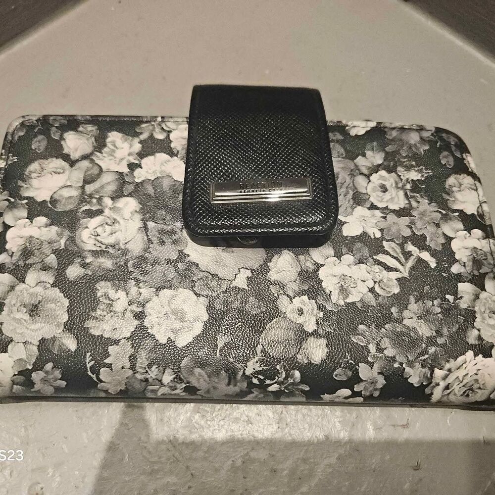 Kenneth Cole Reaction Wallet Women's Black and Floral
